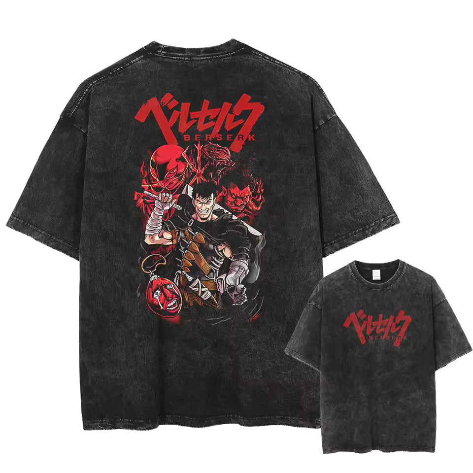 Camiseta con estampa de Berserk Guts
