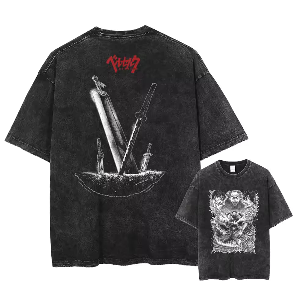 Camiseta con estampa de Berserk Guts
