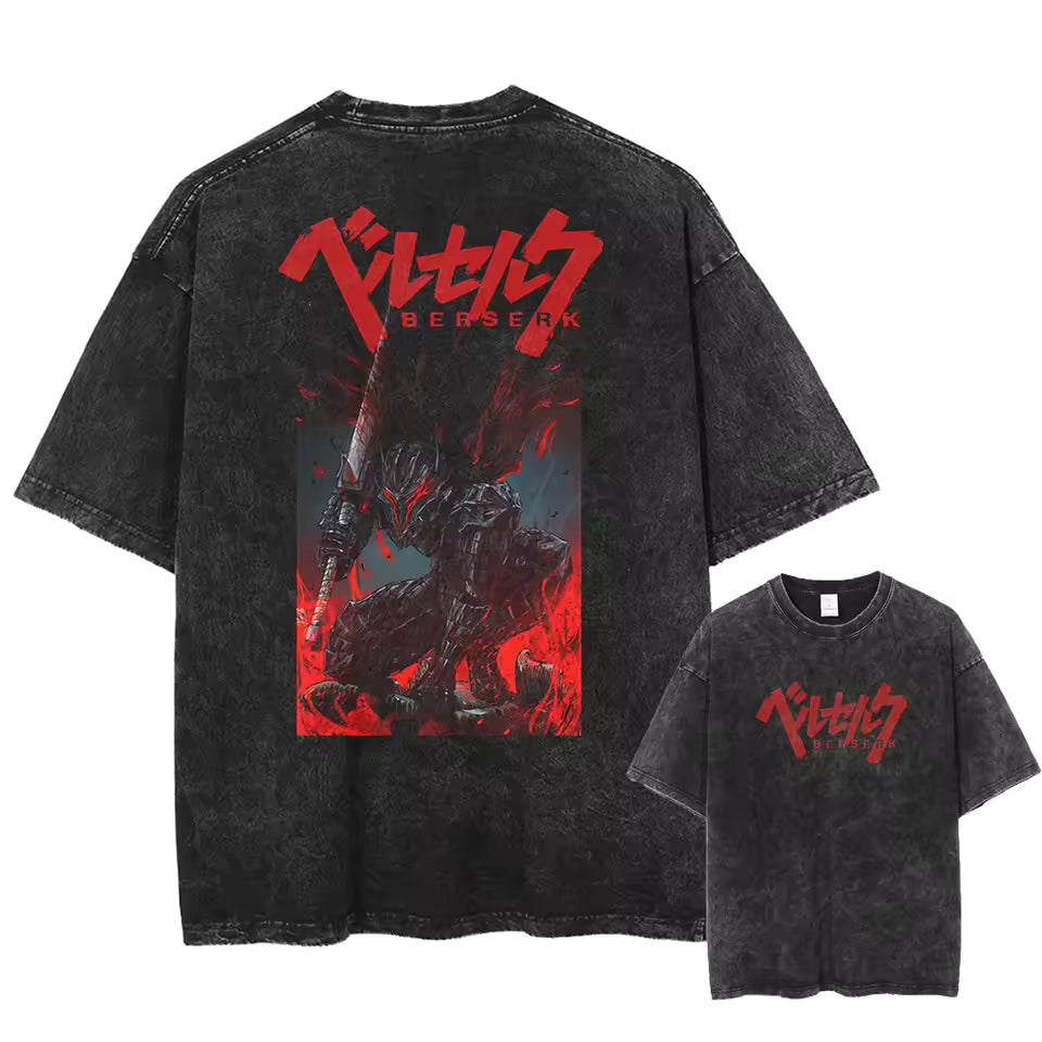 Camiseta con estampa de Berserk Guts